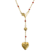 Carnelian Veil Lariat Necklace in Gold
