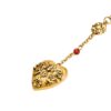 Carnelian Veil Lariat Necklace in Gold with God Bless You Lucky Stone Jewelry