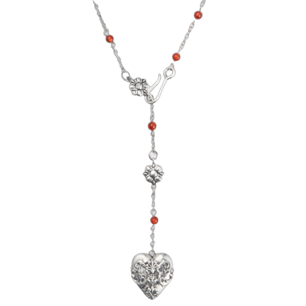 Carnelian Veil Lariat Necklace