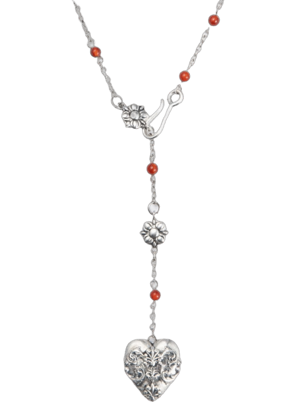 Carnelian Veil Lariat Necklace