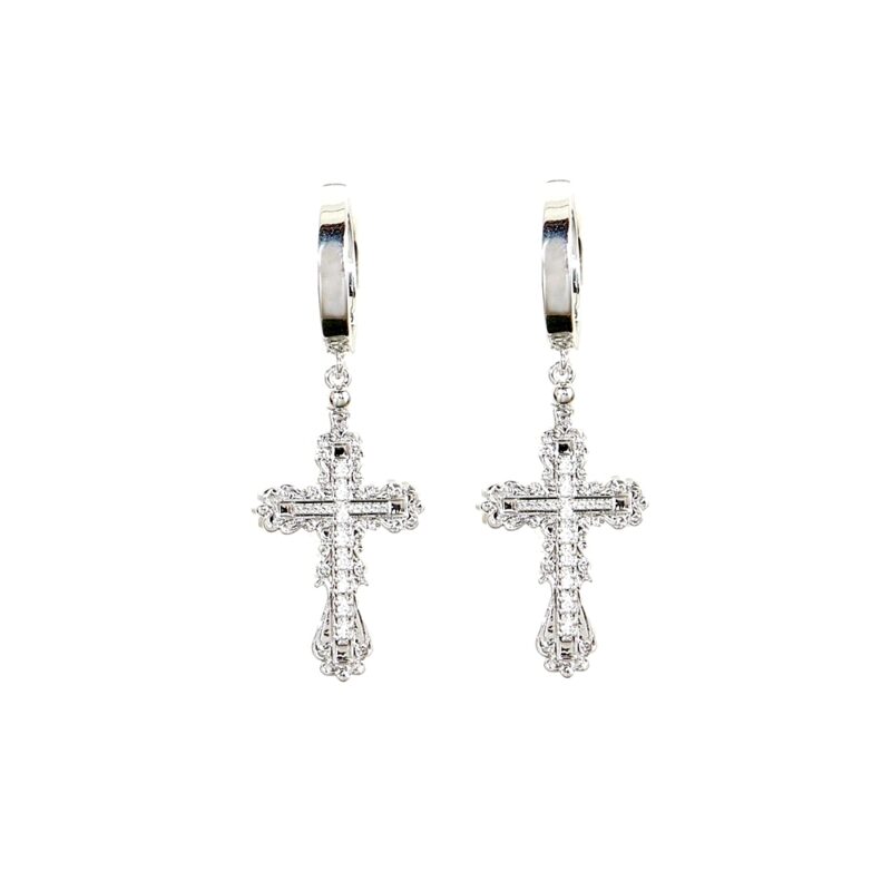 Everette Cross Earrings in Silver