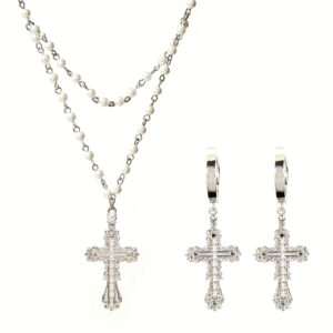 Everette Cross Jewelry Set in Silver