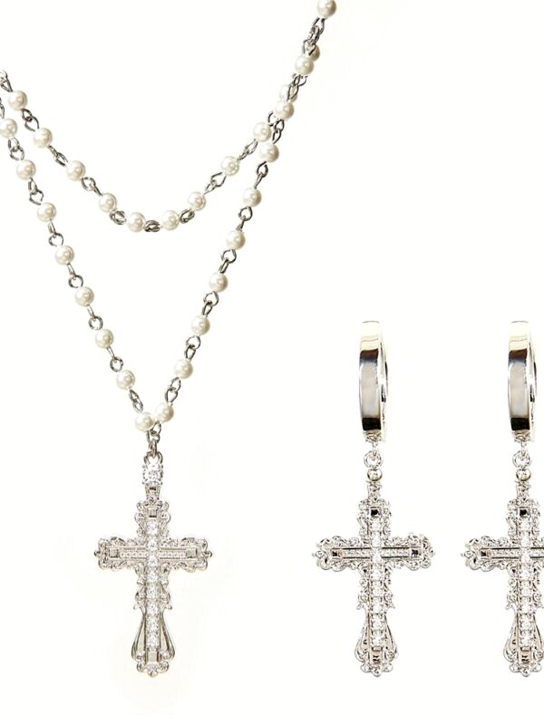 Everette Cross Jewelry Set in Silver
