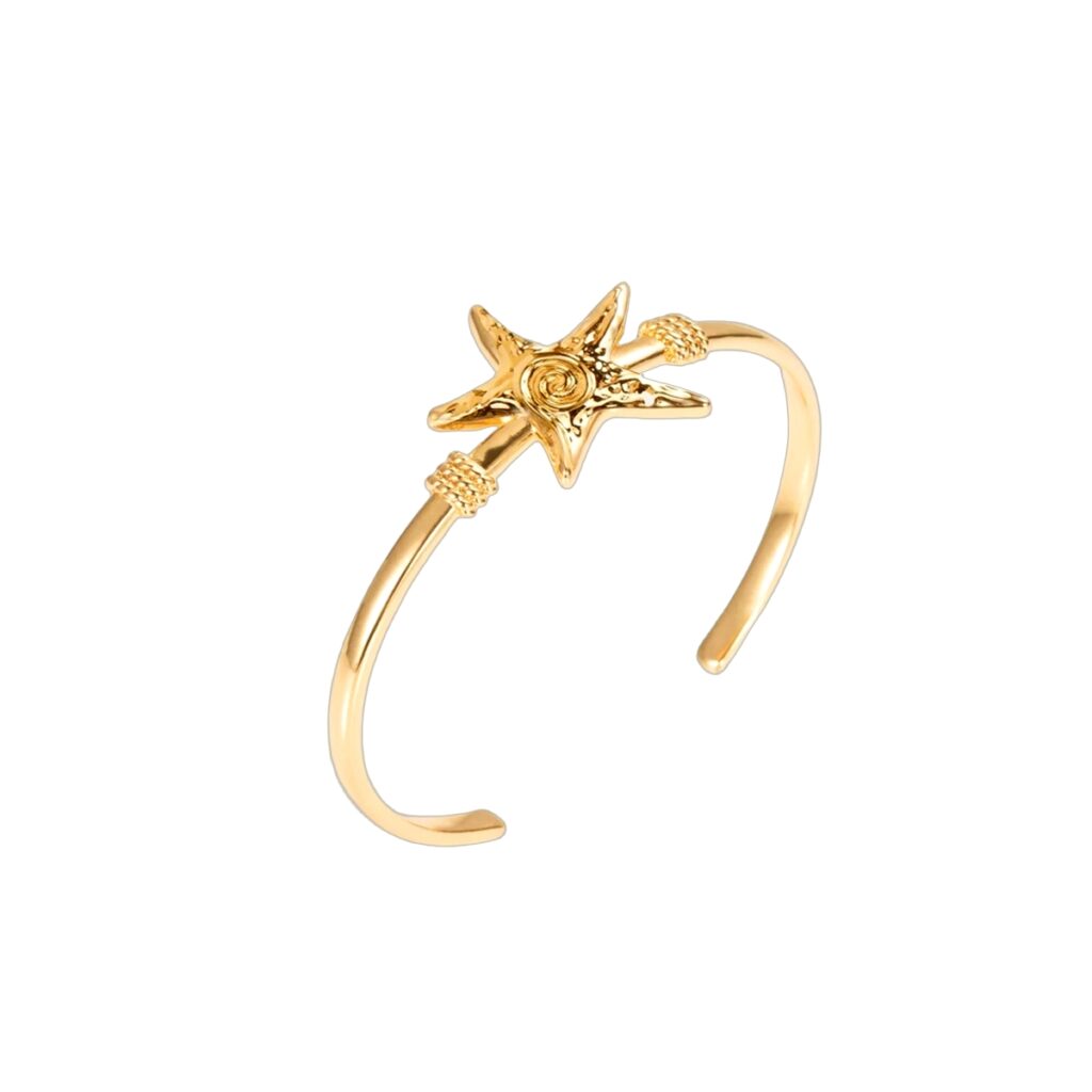 Gold Starfish Bangle Summer seaside adventures bracelets jewelry