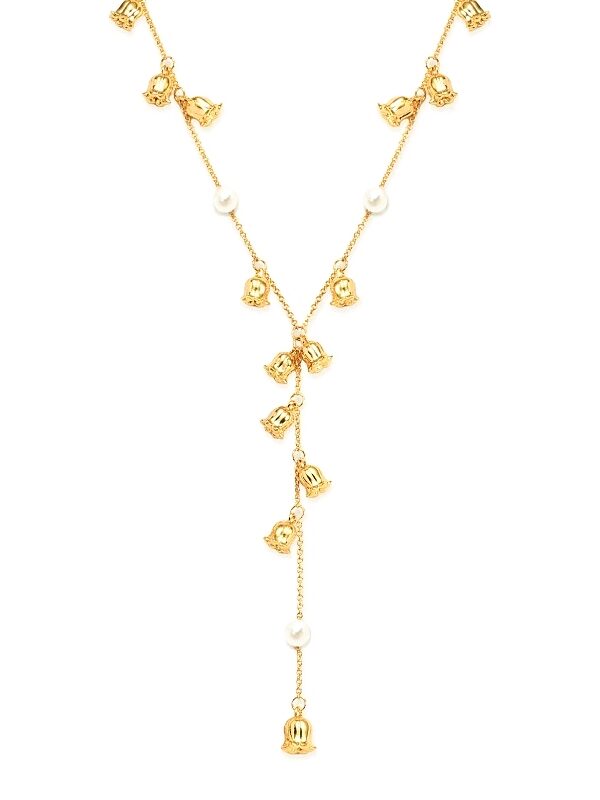 Lily of the Valley Pearl Lariat Necklace