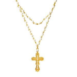 Old Italian inspired cross necklace royalty gothic rebellion jewelry Y2K Body Chain