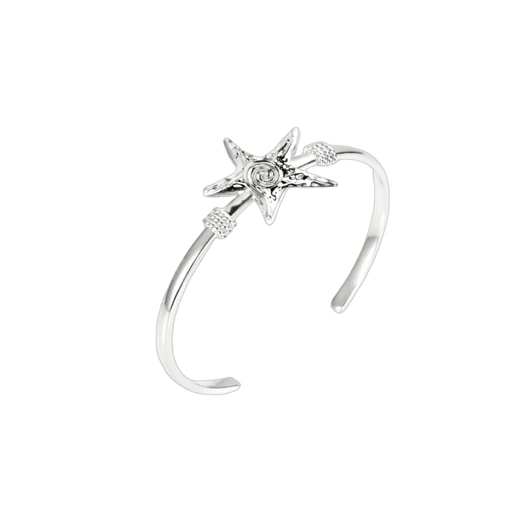 Silver Starfish Bangle Ocean Series Romantic Jewelry