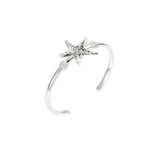 Silver Starfish Bangle Ocean Series Romantic Jewelry