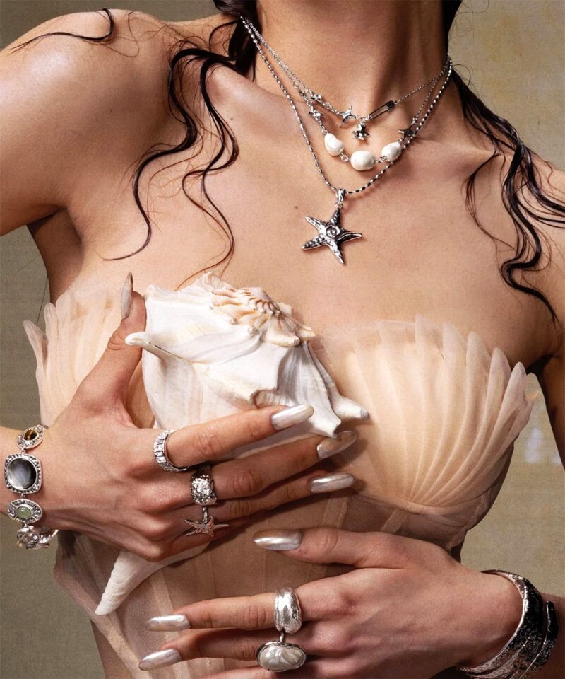 Silver Starfish Necklace Ocean Series Romantic Jewelry sets