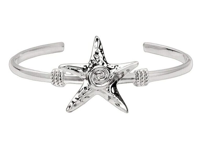 Silver Starfish Bangle