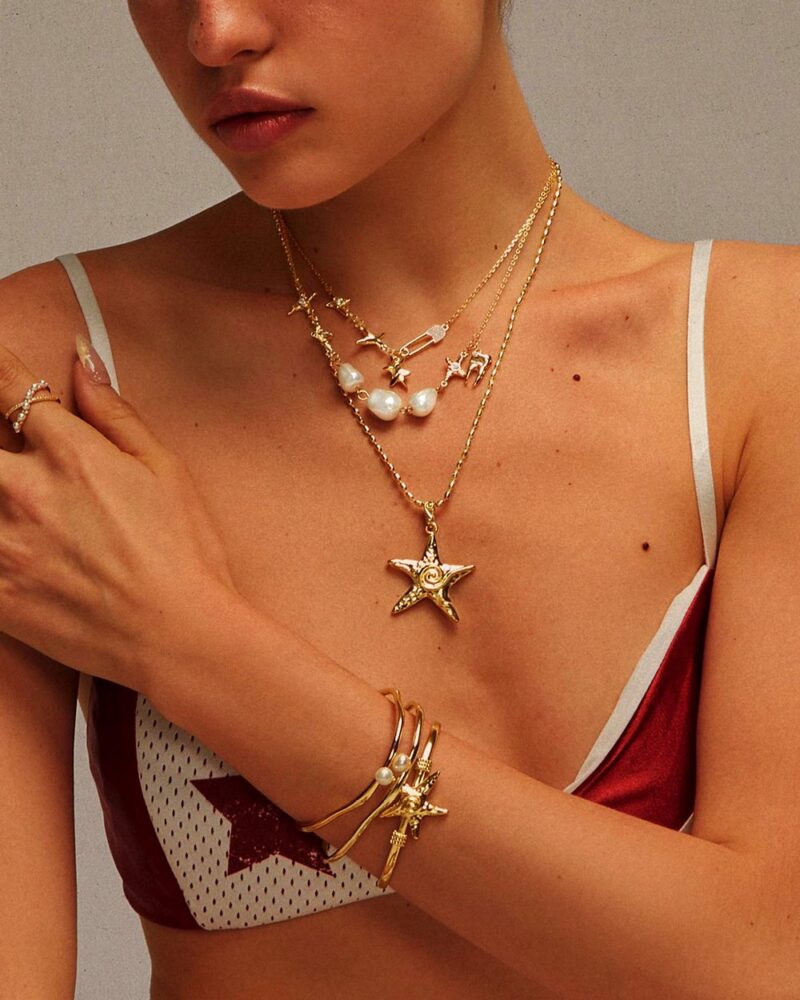 The Mellow Necklace in Gold Hot Summer Pearl Necklace