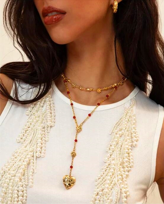 Twinkle Body Chain with Red Energy Stone Lucky Fortune Stone Jewelry