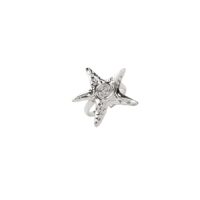 Coastal mermaid-core Silver Starfish Ring with textured starfish design