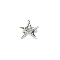 Coastal silver starfish statement ring product photo with textured finish