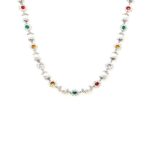 Daisy Pearl Necklace in Silver