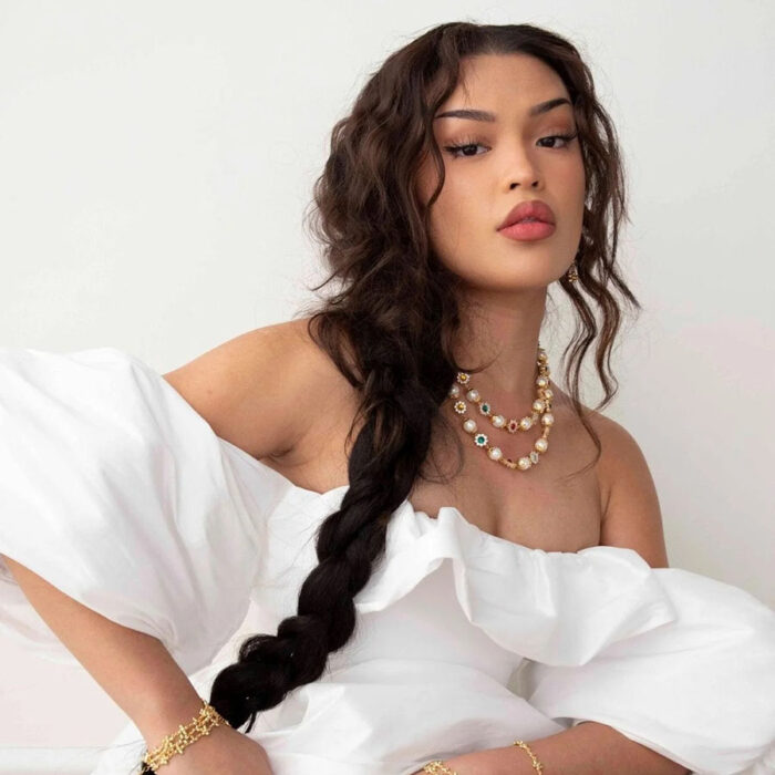 Silver Layered Charm Necklace with Pearls