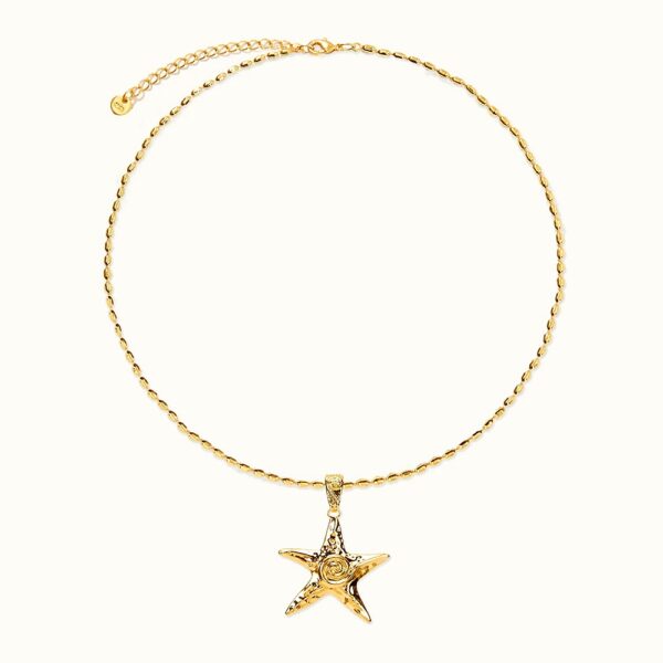 gold starfish necklace seaside adventures jewelry