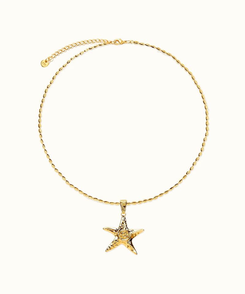 gold starfish necklace seaside adventures jewelry