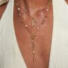 lily of the valley pendants with pearl necklace
