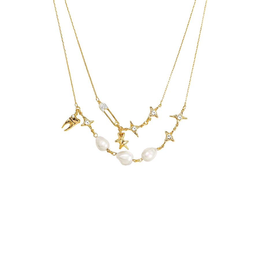 Mellow Gold Layered Charm Necklace