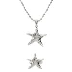 Starfish Necklace & Ring Set in Silver