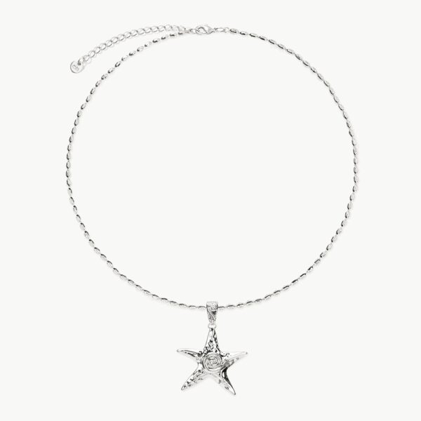 silver starfish necklace seaside adventures jewelry
