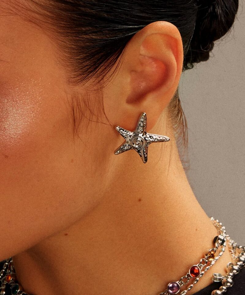 starfish stud earrings in silver Ocean Series Romantic Jewelry
