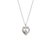 Isabela Photo Locket Necklace in silver with openable heart locket pendant