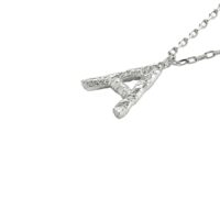 layering silver initial necklace idea: textured “A” pendant on simple silver chain for daily outfits