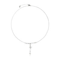 Melissa Silver Star Necklace product photo—north star necklace silver with two star pendants on white background