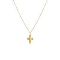 Mini cross pendant necklace gold in 18k gold plated brass, dainty gold cross necklace for everyday
