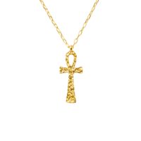 minimalist ankh necklace product photo, perfect layering ankh necklace for everyday outfits