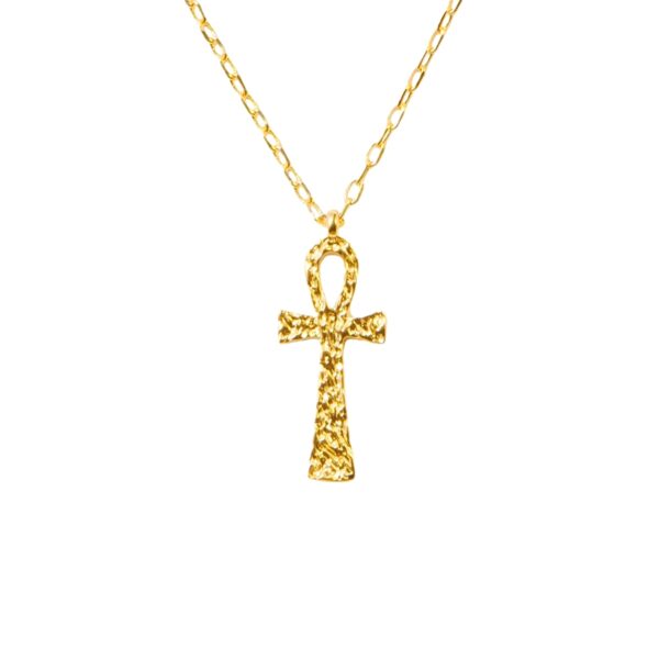 minimalist ankh necklace product photo, perfect layering ankh necklace for everyday outfits