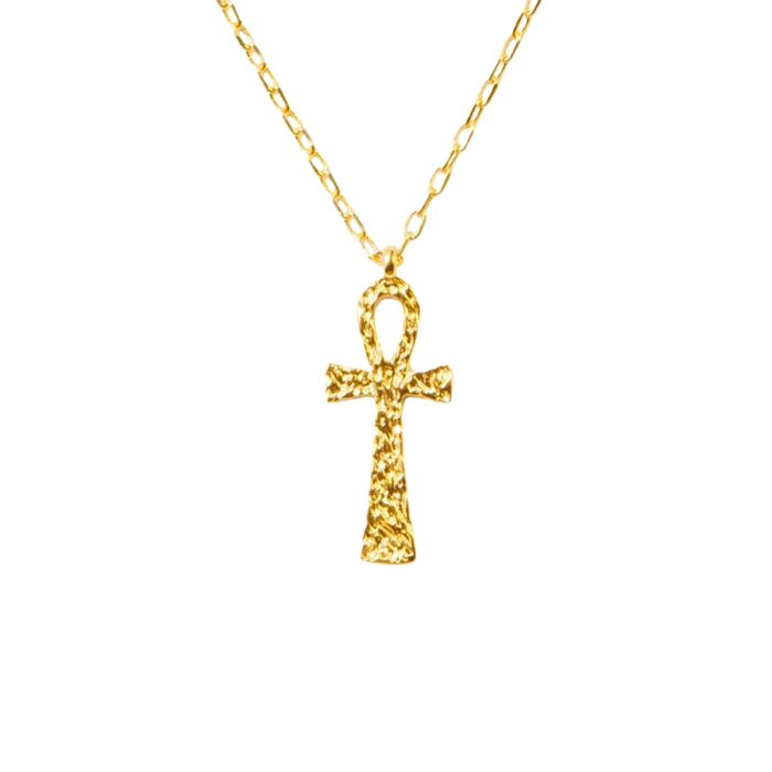 minimalist ankh necklace product photo, perfect layering ankh necklace for everyday outfits