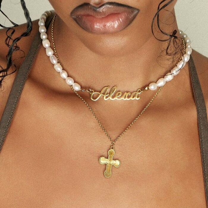 Iridescent Cross Necklace