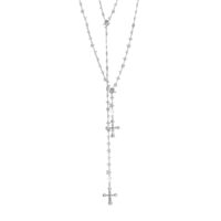 Silver daisy molecule chain set necklace, layered cross duo in silver tone, layered duo for everyday styling