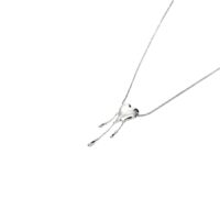 Venom Drip Heart Necklace silver snake chain with melting heart pendant and three teardrop dangles, concert outfit jewelry