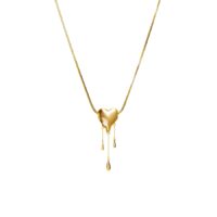 Venom Golden Drip Heart Necklace 18k gold plated brass heart pendant necklace, Y2K jewelry