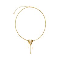 Venom Golden Drip Heart Necklace 18k gold plated brass with lobster clasp and extender, TikTok aesthetic jewelry