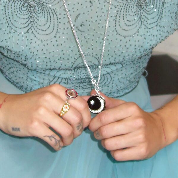 Silver Daisy Molecule Necklace Set